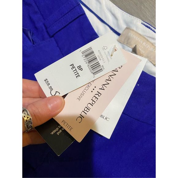 Banana Republic NWT Martin Fit Capri Pants Cobalt Blue, Size 8P, MSRP $60 - Picture 4 of 9